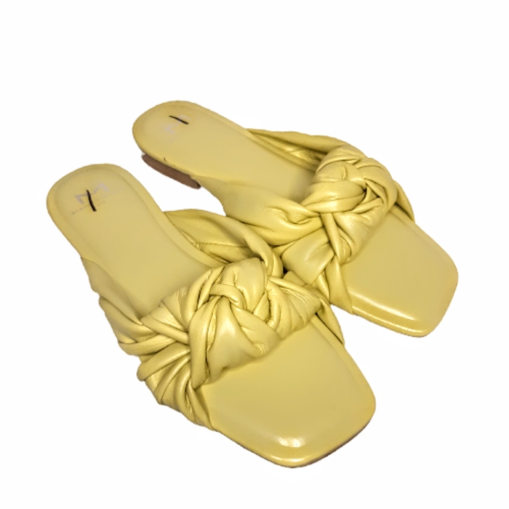 Marc Fisher Farisa Slide Sandal Mustard Yellow Flip Flop Thong